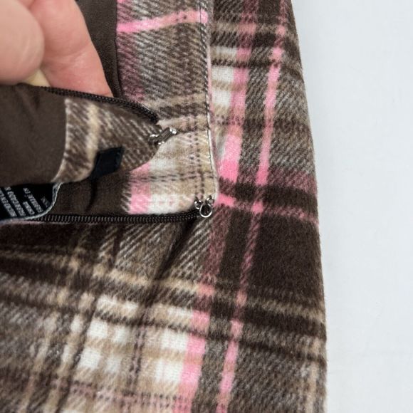 Forever 21 Women's Brown Pink Plaid Fully Lined Flannel Mini Skirt Size Small - Picture 8 of 13